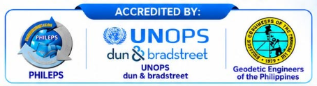 Company credential graphic supplied by Octantis, showing PhilGEPS, UNOPS, Dun & Bradstreet and Geodetic Engineers of the Philippines logos.